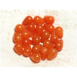 6pc - Perles de Pierre - Jade Gouttes 14x10mm Orange   4558550002327