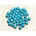 10pc - Perles Turquoise synthèse Boules Facettées 8mm Bleu Turquoise N°1  4558550002365 