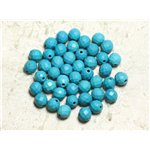 10pc - Perles Turquoise synthèse Boules Facettées 8mm Bleu Turquoise N°1  4558550002365 