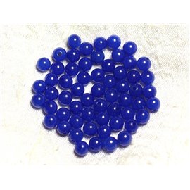 20pc - Cuentas de piedra - Bolas de jade 6 mm Azul real 4558550002440