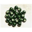 10pc - Perles Porcelaine Céramique Vert Olive Empire Boules 10mm   4558550002501