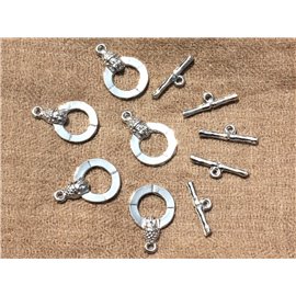 4pc - T Toogle Silver Metal Clasps 25mm Buddha Quality 4558550002518