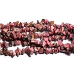 120pc environ - Perles Pierre - Rhodonite Rocailles Chips 4-10mm Rose Gris Noir - 7427039736152