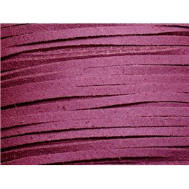 5 metres - Cordon Laniere Suedine Daim 3mm Violet Prune - 4558550002969