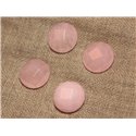 1pc - Cabochon de Pierre - Jade Rond Facetté 20mm Rose   4558550002976