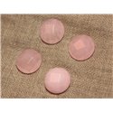 1pc - Cabochon de Pierre - Jade Rond Facetté 20mm Rose   4558550002976