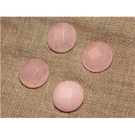 1pc - Stone Cabochon - Faceted Round Jade 20mm Pink 4558550002976