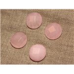 1pc - Cabochon de Pierre - Jade Rond Facetté 20mm Rose Clair - 4558550002976