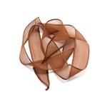 1pc - Collier Ruban Soie teint à la main 85 x 2.5cm Marron Chocolat (ref SOIE125)   4558550003164 