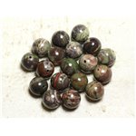 4pc - Perles de Pierre - Opale Verte Boules 12mm   4558550003249