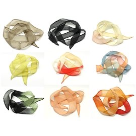 Lot of 10pc of your choice - Hand-dyed Silk Ribbon Necklaces 85 x 2.5cm - 4558550003256 