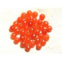 10pc - Perles de Pierre - Jade Boules Facettées 8mm Orange  4558550008718 