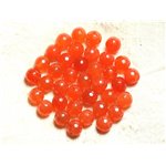 10pc - Perles de Pierre - Jade Boules Facettées 8mm Orange  4558550008718 