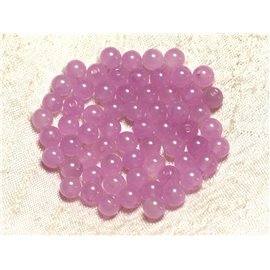 20pc - Stone Beads - Jade Pink Mauve Balls 6mm 4558550003478