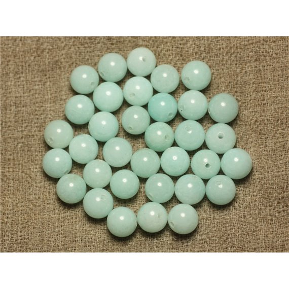 10pc - Perles de Pierre - Jade Boules 8mm Bleu Turquoise  4558550021847 