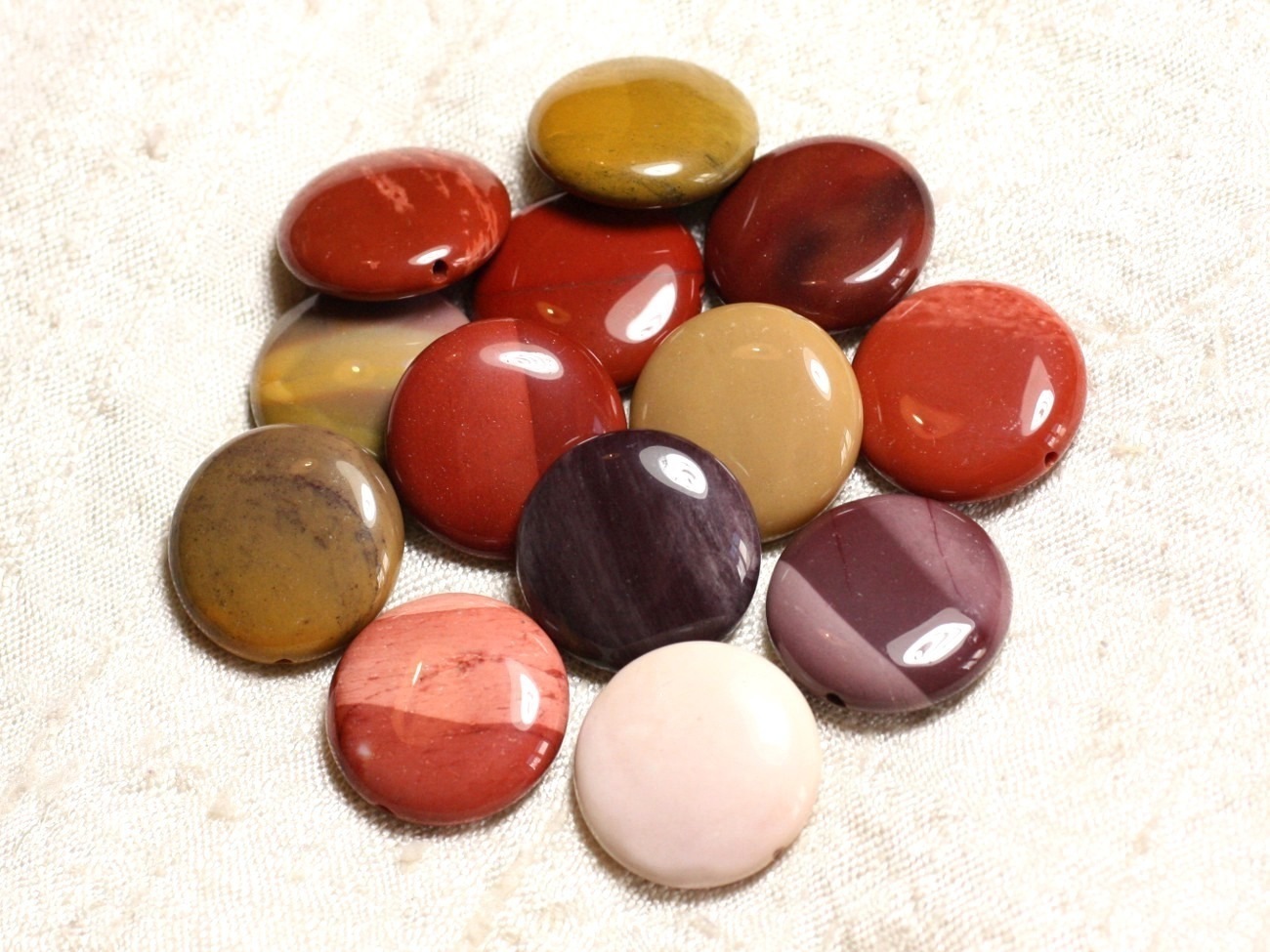 1pc - Perle de Pierre - Jaspe Mokaïte Palet 20mm   4558550003515