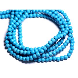 40pc - Synthetic Turquoise Beads Balls 4mm Blue Green Turquoise 4558550003560