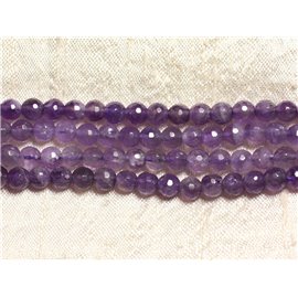 10pc - Stone Beads - Amethyst Faceted Balls 6mm 4558550003621