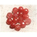 4pc - Perles de Pierre - Quartz Cerise Boules Facettées 14mm   4558550003638