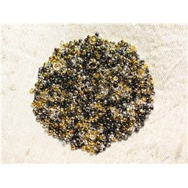 1000pc environ - Appret Perles écraser boules 2mm multicolore Métal argenté doré noir bronze  - 7427039736114