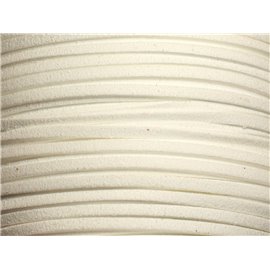 5 metri - Cordino per cordino in pelle scamosciata 3x1,5 mm Bianco 4558550003812 