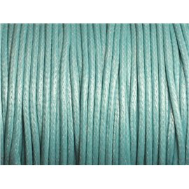 5 meters - Waxed Cotton Cord 2mm Turquoise Blue 4558550003850 