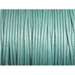 5 mètres - Cordon Coton Ciré 2mm Bleu Turquoise   4558550003850 