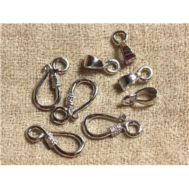 2pc - Hook Clasps Silver Plated Rhodium 22x10mm 4558550003874