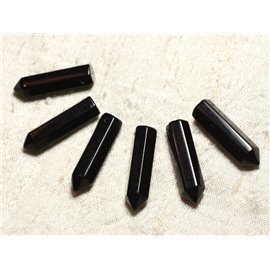 1pc - Pendente in pietra - Punta di agata nera 30x8mm - 4558550003881 