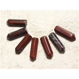 1pc - Ciondolo in pietra - Punta di papavero diaspro rosso 30x8mm 4558550003898 