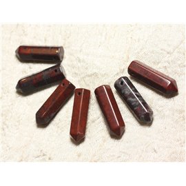 1pc - Colgante de piedra - Red Jasper Poppy Point 30x8mm 4558550003898 