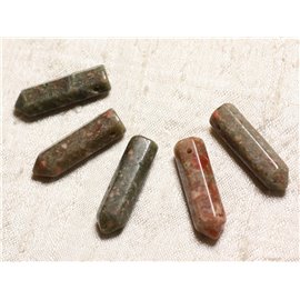 1Stk - Steinanhänger - Unakite Spitze 30x8mm 4558550003904 