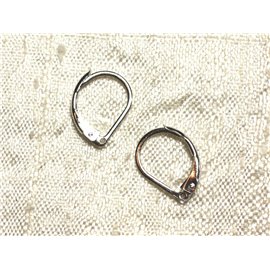 10pc - Silver Rhodium Metal Stud Earrings 15mm N ° 1 4558550004017