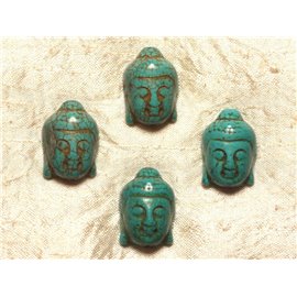 2Stk - Buddha Perle 29mm Türkis Synthese Türkis Blau 4558550004048 