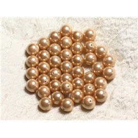 10pc - Pearls Nacre Balls 8mm ref C12 Golden Yellow 4558550004109