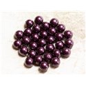 10pc - Perles Nacre Boules 8mm ref C11 Violet Aubergine   4558550004116
