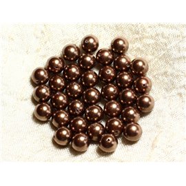 10pz - Perle Nacre Balls 8mm ref C8 Golden Brown 4558550004147