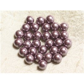 10pc - Nacre Pearls 8mm Balls ref C7 Rose Mauve 4558550004154