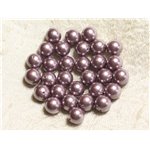 10pc - Perles Nacre Boules 8mm ref C7 Rose Mauve   4558550004154