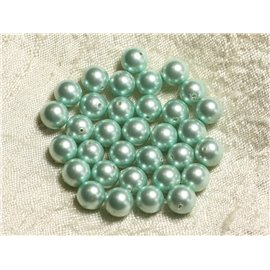 10pc - Nacre Pearls 8mm Balls ref C4 Mint Green 4558550004185