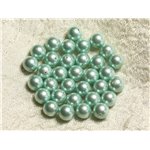 10pc - Perles Nacre Boules 8mm ref C4 Vert Menthe   4558550004185