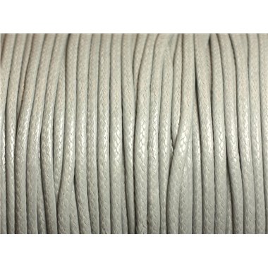 5 mètres - Cordon Coton Ciré 2mm Gris clair -  4558550004239 