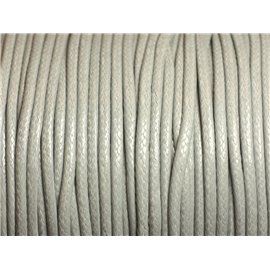 5 meters - Waxed Cotton Cord 2mm Light gray - 4558550004239 