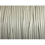 5 mètres - Cordon Coton Ciré 2mm Gris clair -  4558550004239 