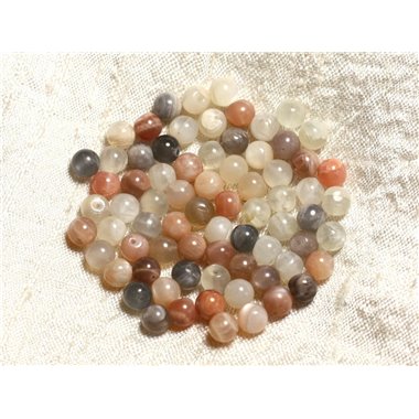 10pc - Perles de Pierre - Pierre de Lune Multicolore Boules 6mm   4558550004314