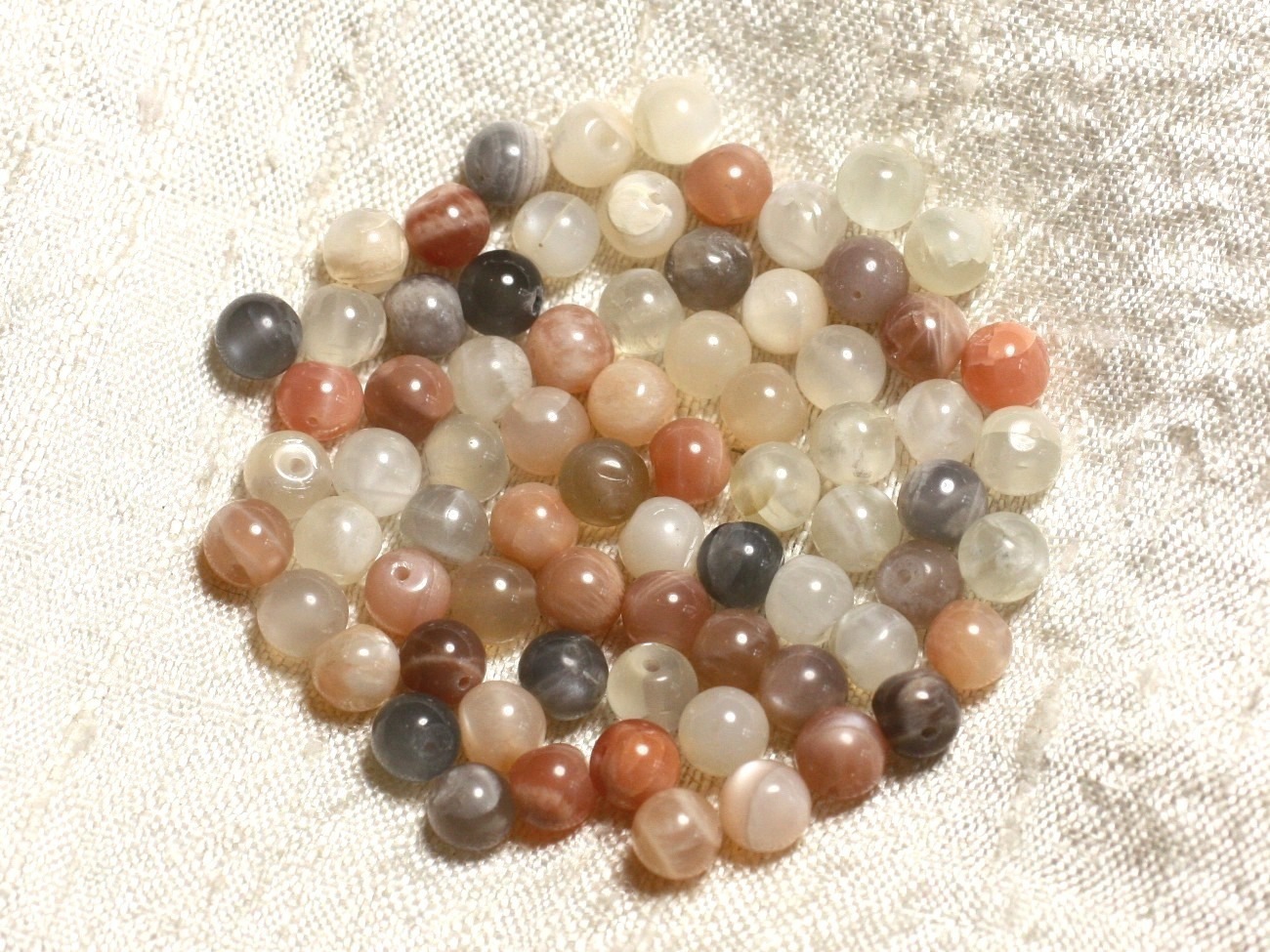 10pc - Perles de Pierre - Pierre de Lune Multicolore Boules 6mm   4558550004314