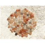 10pc - Perles de Pierre - Pierre de Lune Multicolore Boules 4mm   4558550004321