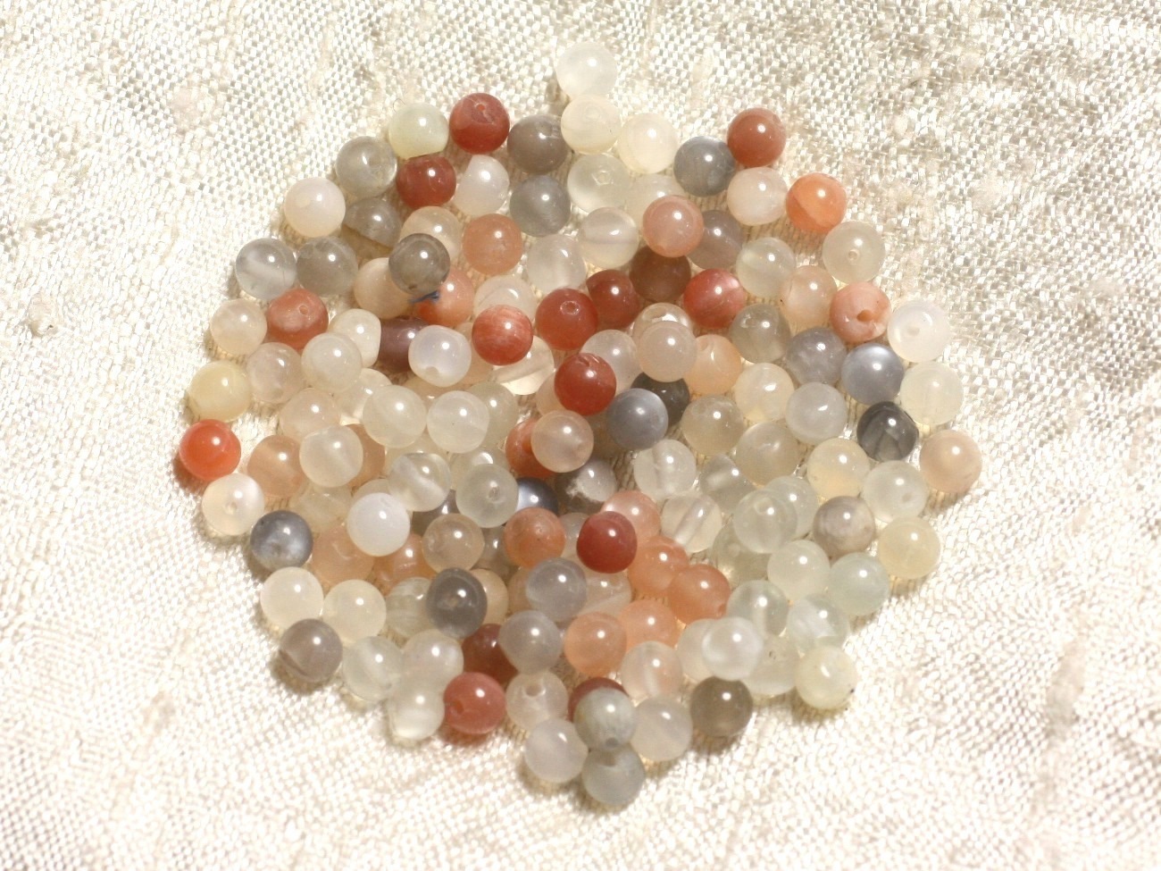 10pc - Perles de Pierre - Pierre de Lune Multicolore Boules 3mm   4558550004338