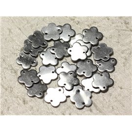 10pc - Conectores Beads Acero quirúrgico 304L - Flores 13mm 4558550004574