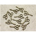 20pc - Breloques Pendentifs Métal Bronze Qualité - Ciseaux 30mm   4558550004611